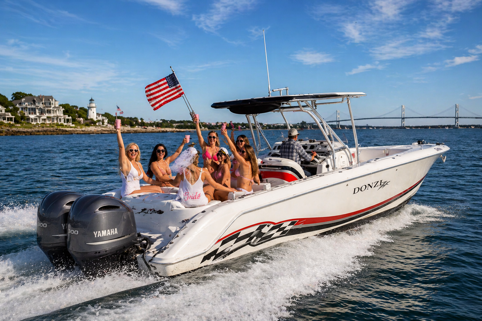 Private boat charter Newport RI Donzi 35ZF Rush Hour